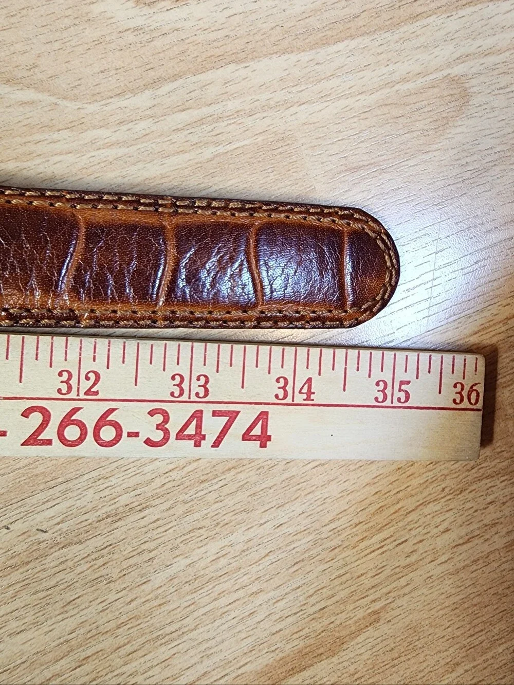 Genuine Leather Brown Croc Belt Size Small Liz Claiborne Boho